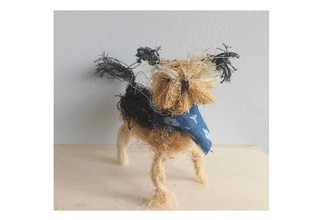 A dog made from beach litter