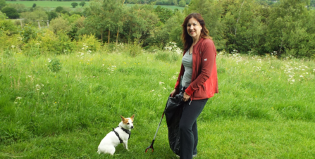 Jane Cooper with Meggie the dog