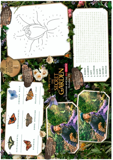 The Secret Garden activity sheet - fun and games