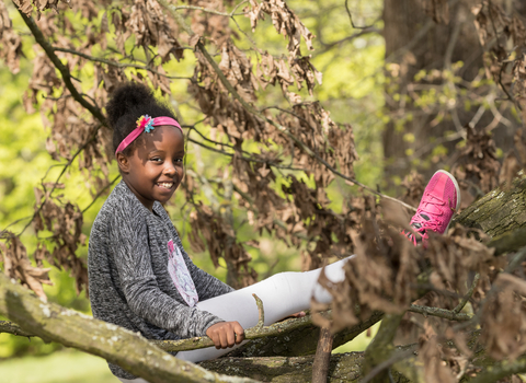 Girl in tree